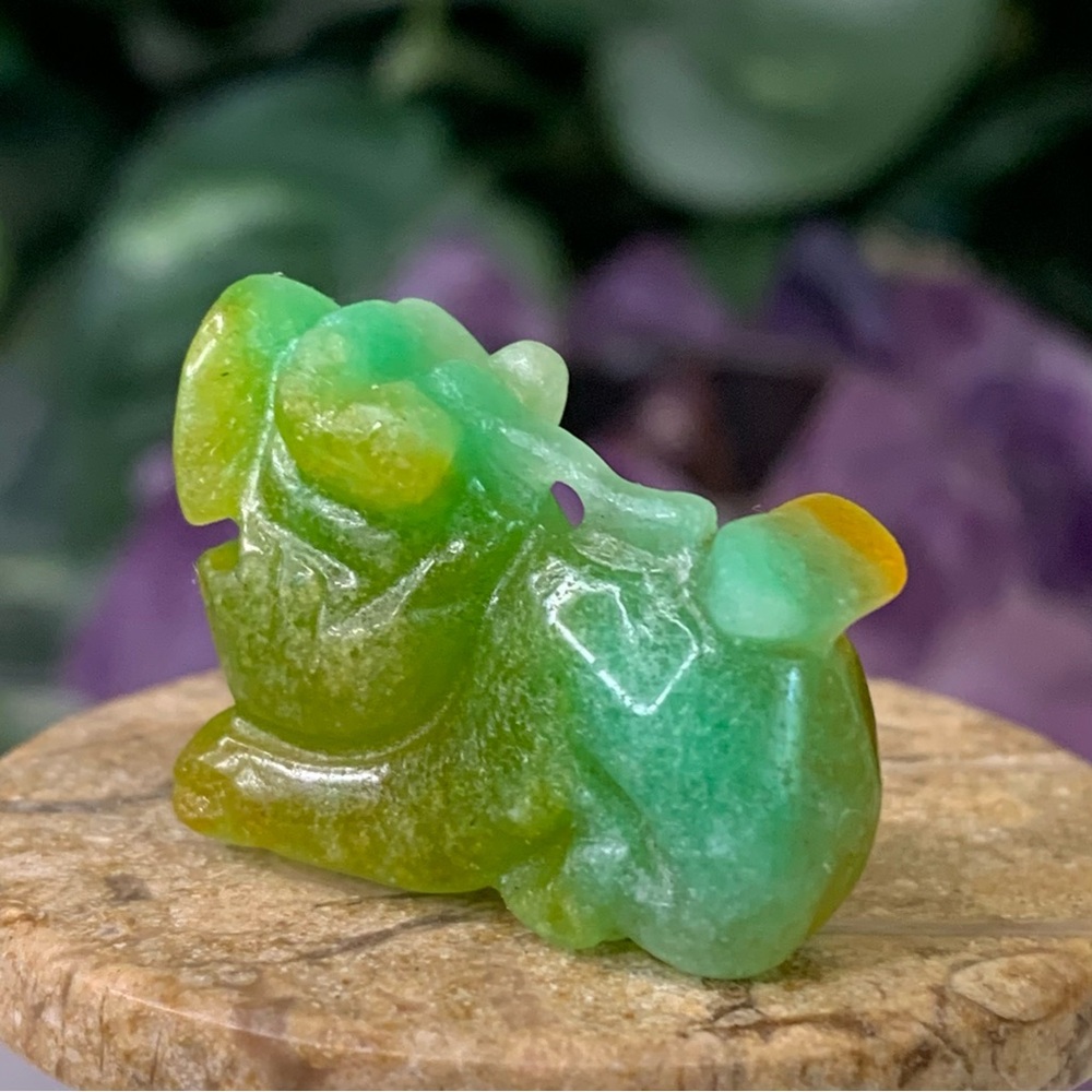 Green Honey Yellow Burma Jade Jadeite Pixiu Pendant Dragon Mythical Beast 1.1" - Picture 8 of 15